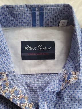 Robert Graham Men’s Blue Patterned Dress Shirt